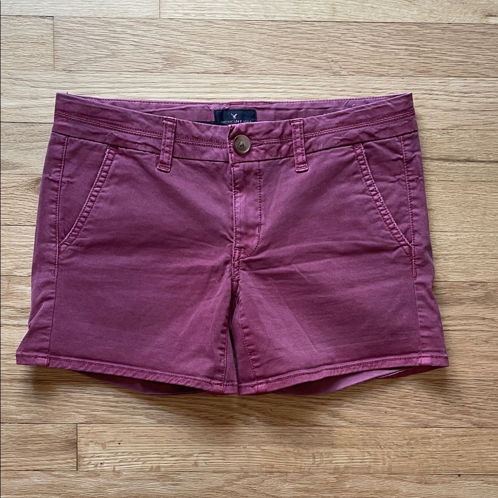 American Eagle Outfitters Women's Khaki Shorts in Maroon